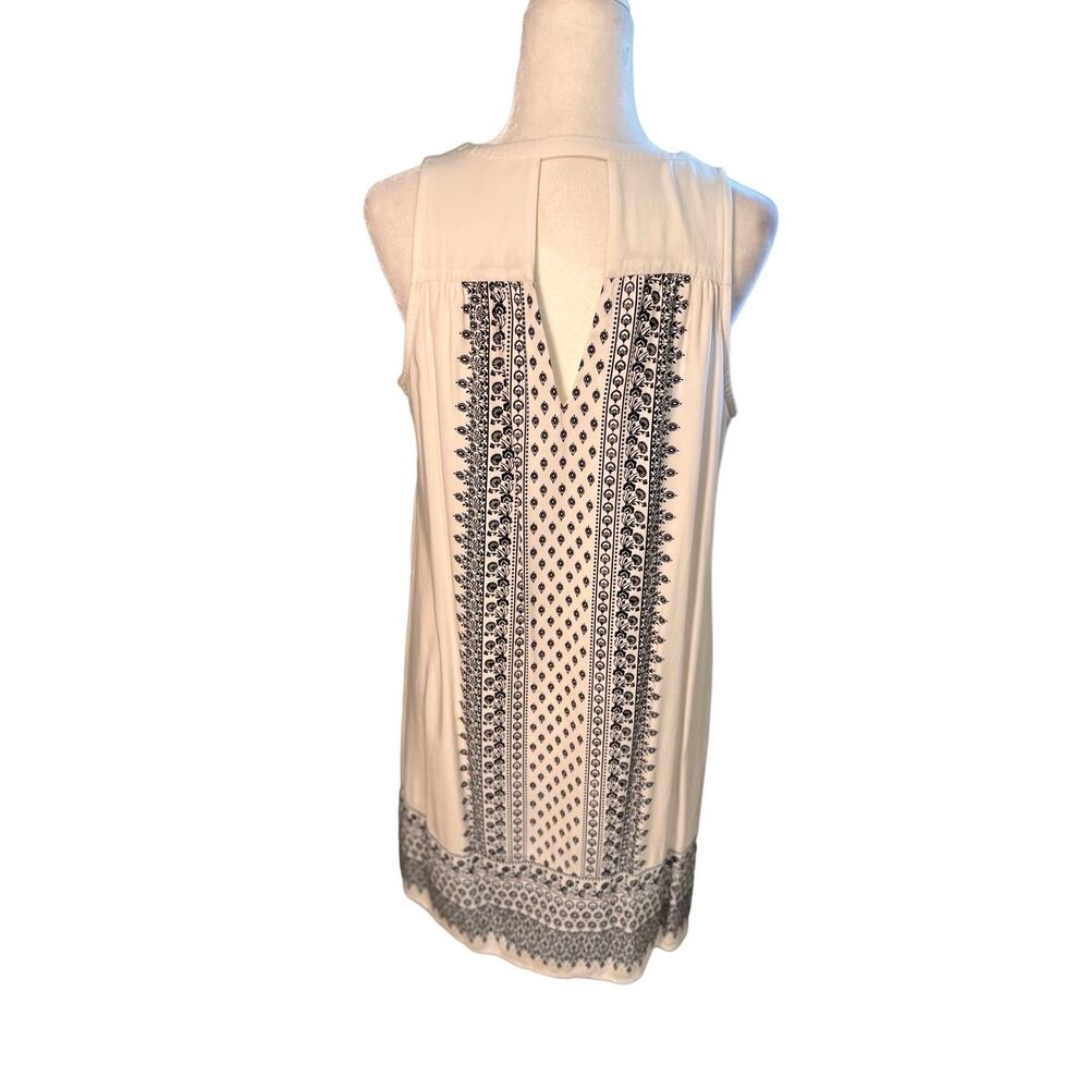 Old Navy cream sleeveless slip dress with black geometric striping - M - Picture 4 of 8